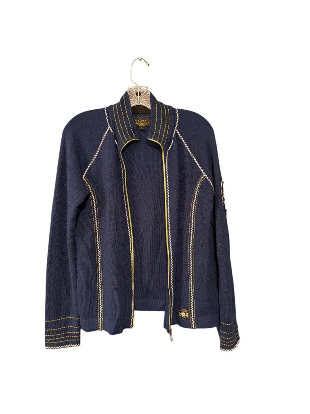 Icelandic Design Navy Embroidered Zip Cardigan - Picture 6 of 9